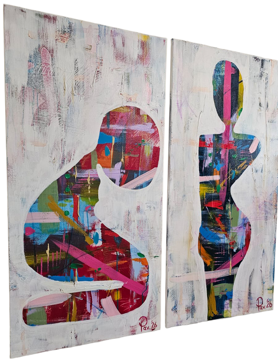 Mood & Motion (Sold as a pair or £250 as individual paintings)