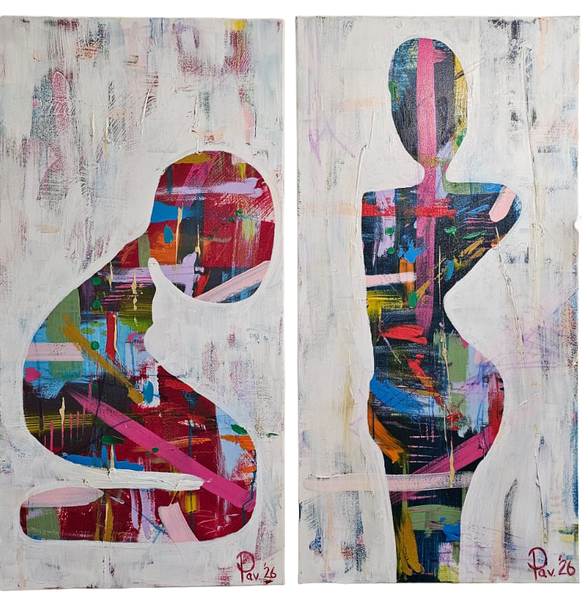 Mood & Motion (Sold as a pair or £250 as individual paintings)
