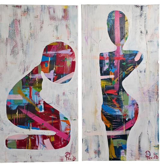 Mood & Motion (Sold as a pair or £250 as individual paintings)